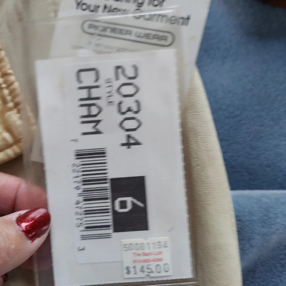 Pioneer Wear Vintage NOS Cream Leather Button Down Front Fringed A-Line Skirt‎ - Picture 9 of 16